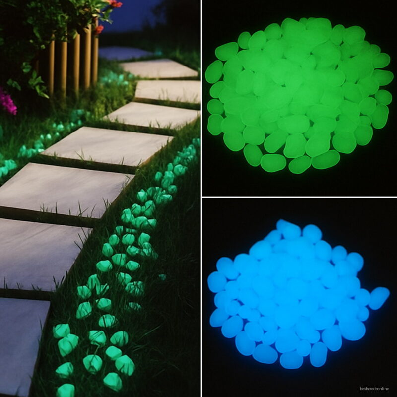 Glow in the Dark Garden Pebbles Glow Stones Rocks for Walkways