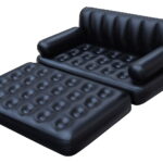 Two People Seat Large Bean Lounger Solid Black Inflatable Air Sofa Living Room Couch Indoor Furniture Set - 6 Two People Seat Large Bean Lounger Solid Black Inflatable Air Sofa Living Room Couch Indoor Furniture Set - 6