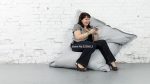 Light Grey Color Waterproof Bean Beanbag Outdoor Garden Cushion Seat Furniture - Solid Black - 4