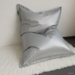 Light Grey Color Waterproof Bean Beanbag Outdoor Garden Cushion Seat Furniture - Solid Black - 2 Light Grey Color Waterproof Bean Beanbag Outdoor Garden Cushion Seat Furniture - Solid Black - 2