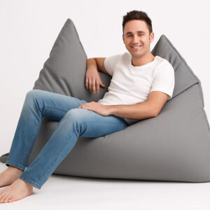 Light Grey Color Waterproof Bean Beanbag Outdoor Garden Cushion Seat Furniture - Solid Black