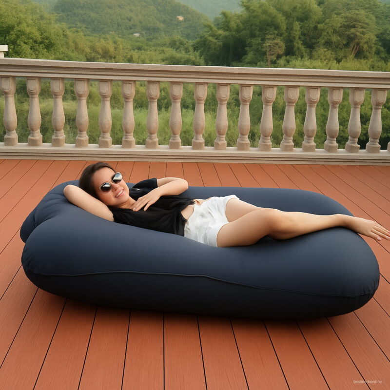 Inflatable Garden Furniture Sofa Bed Outdoor Folding Lazy Air Couch Portable Beach Lounge Outside Camping Sleeping Bags