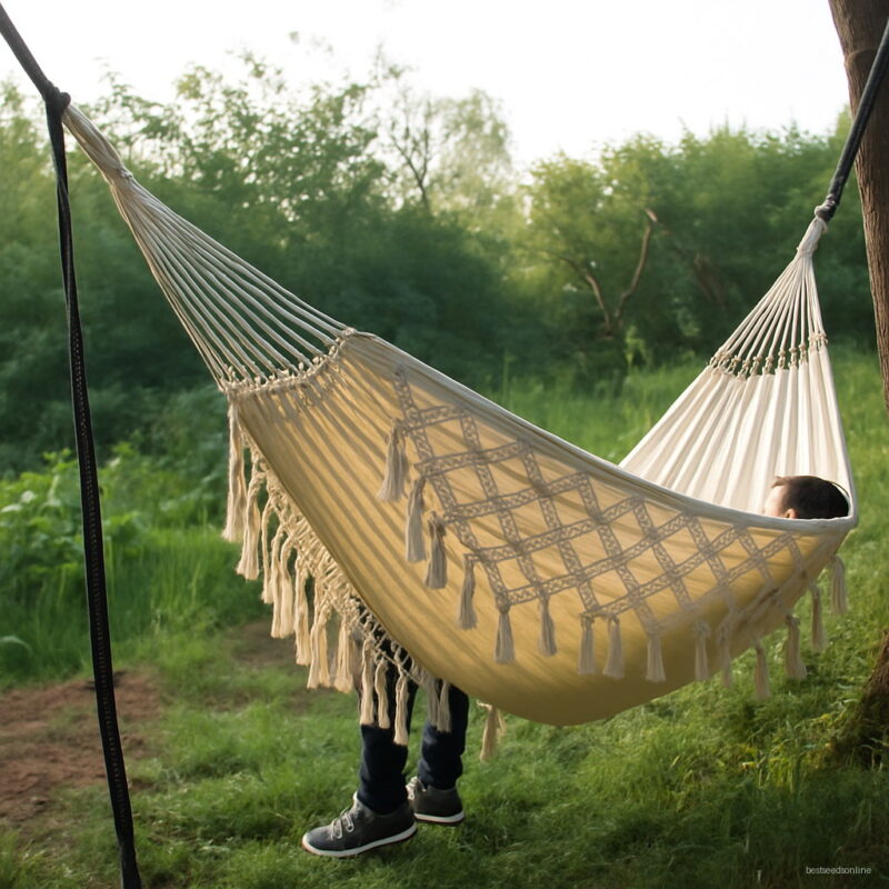 Hammock Large Brazilian Macrame 2 Person Double Deluxe Swing Net Chair Indoor Hanging