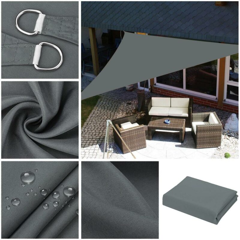 Heavy Waterproof Shade Sail Sun Canopy Cover Trilateral Triangle 5x5x5m Garden Yard Awnings Car Sunshade Cloth Summer