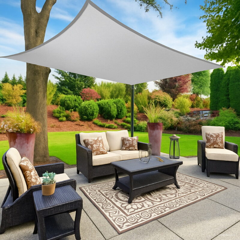 3 4x5m 5x6m 6x8m Uv Protection 70% Waterproof Oxford Cloth Outdoor Sun Sunscreen Shade Sails Net Canopies Yard Garden