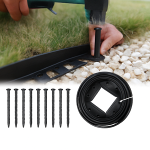 10pcs Pins Garden Flexible Lawn Grass Plastic Edging Border 3 Meters Landscape Install Insert