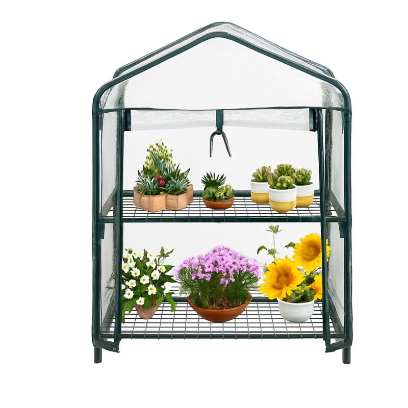 Mini Greenhouse Outdoor Tent Grow House Pvc Cover Plastic Garden Green Windows Openeing Farm