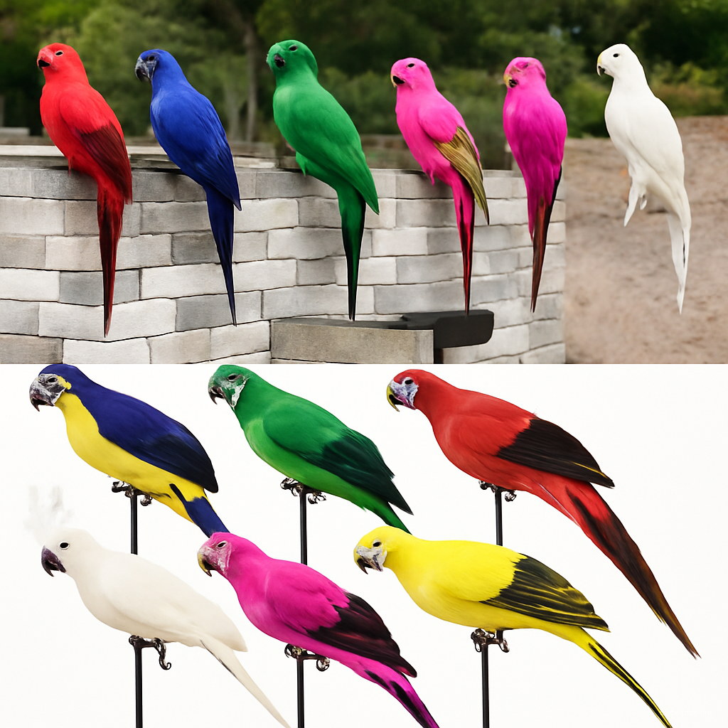 Colorful Fake Parrots Artificial Birds Model Outdoor Home Garden Lawn Tree Decor Selling - 2