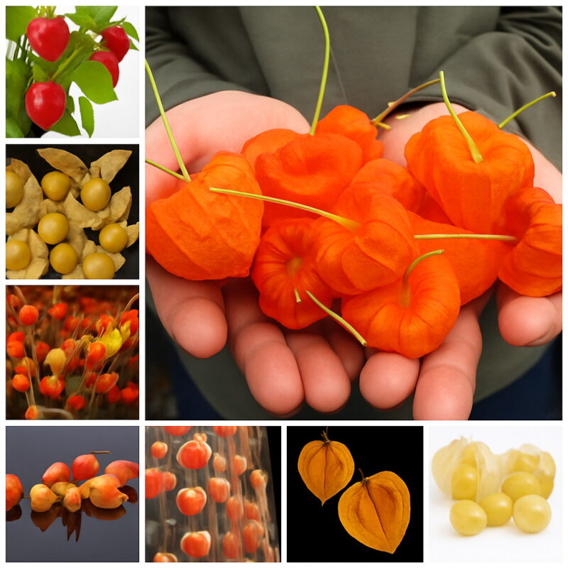100 Pcs Red Currant Fruit Plant Pan-american Gooseberry Lantern Physalis Landscape Home Garden Flower Pot Planters Seeds