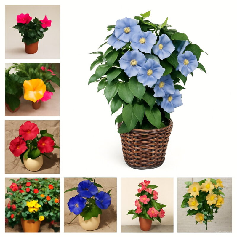 100pcs Giant Double Petals Hibiscus Plant Blue Bonsai Flower Perennial Indoor Home Garden Decoration Seeds