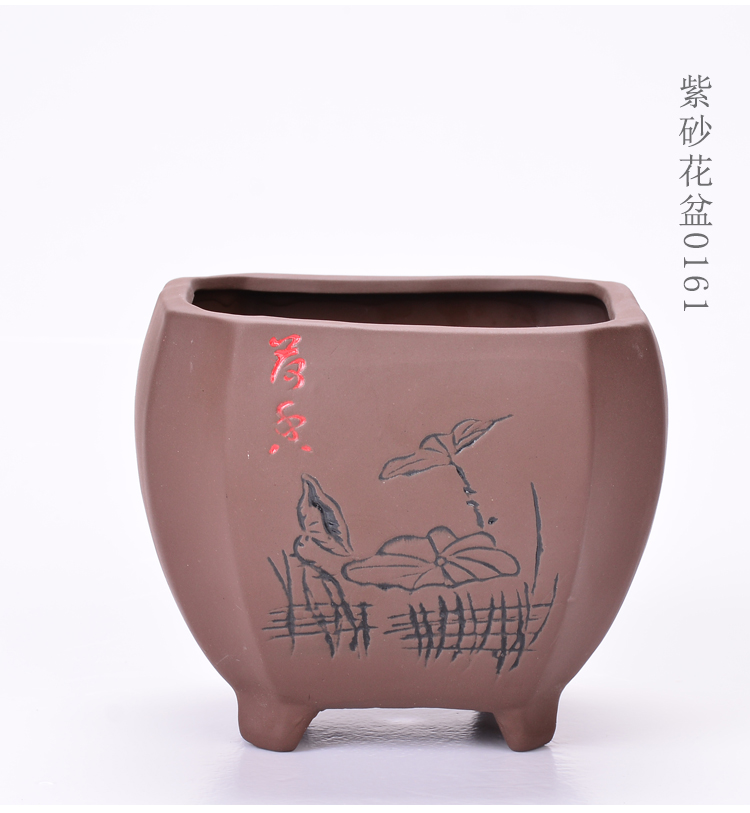 Handmade Yixing Ceramic Pot In Vibrant Purple Ideal For Succulents Small Indoor Decorative Flowerpot - 9