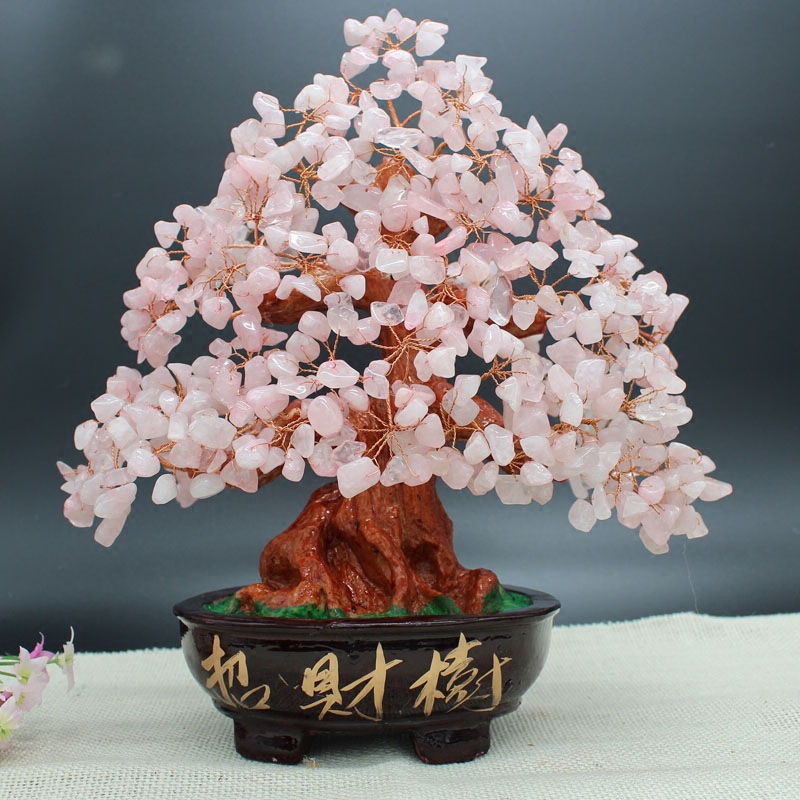 Style Crystal Money Tree Feng Shui Wealth Enhancer Office Decor Birthday Lucky Pot Base Seeds - 4