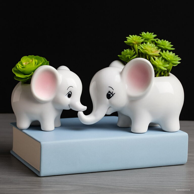 Yefine Cartoon Elephant Flower Pots Succulent Plant Flowerpot Ceramic