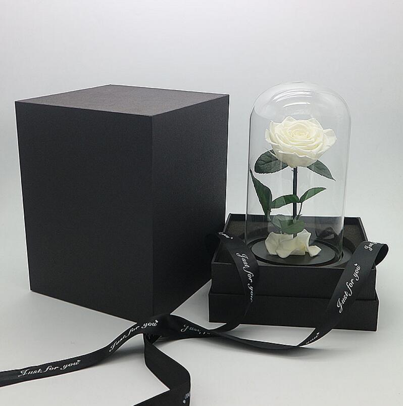 Everlasting Rose Blossom In Glass Dome Preserved Freshness 10 Unique Color Choices Perfect For Special Occasions - 1