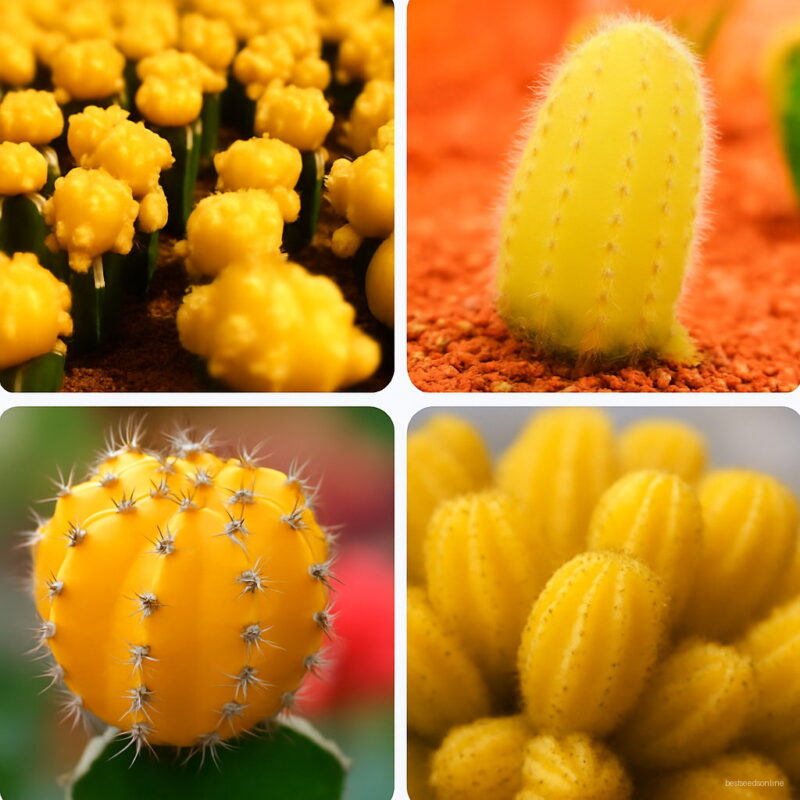 100 Pcs Yellow Cactus Bonsai Plants Succulent Potted Planting Home Garden Beautiful Indoor Ornamental Seeds