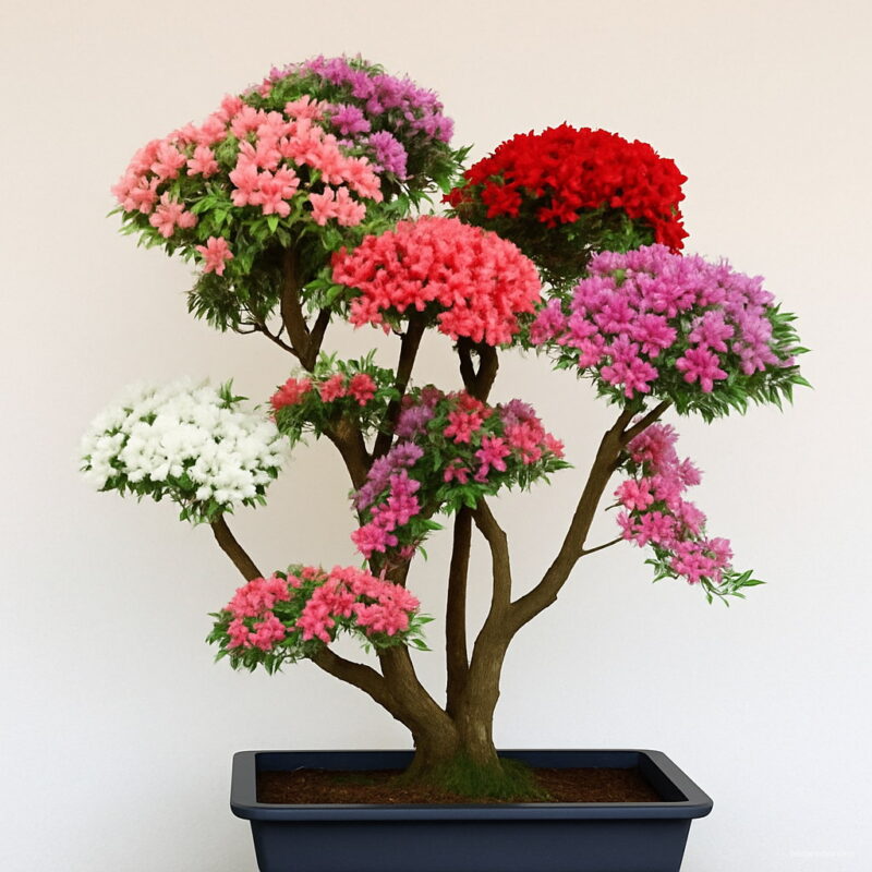 Bonsai 10pcs Rainbow Azalea Beautiful Flower Colorful Planting Potted Tree Home Garden Decoration Supplies Seeds