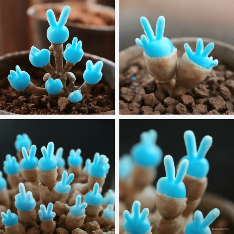 Bonsai 50 Pcs Blue Rabbit Succulent Plants Mini Cute Lithops Flower Planting Potted Home Garden Decoration Seeds