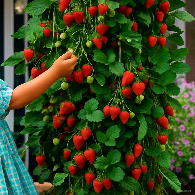 100pcs Tree Climbing Strawberry Bonsai Courtyard Garden Fruit And Vegetable Plant Potted Seeds