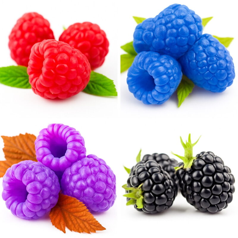 600 Pcs Sweet Raspberry Bonsai Plants 6 Kinds Of Color Fruit Tree Potted Planting Home Garden Supplies Seeds