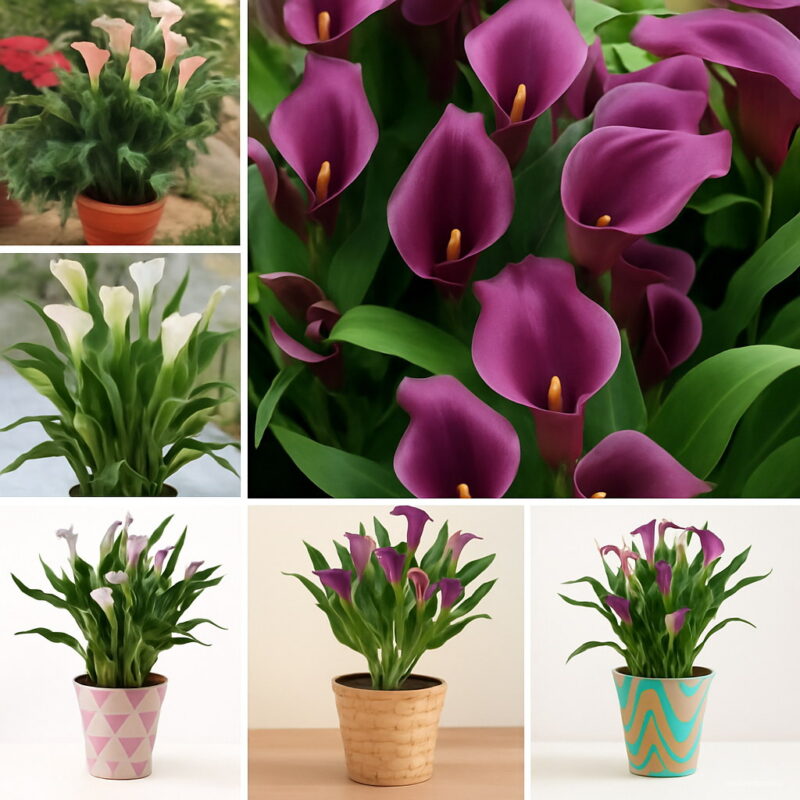 100pcs Rose Purple Calla Lily Bonsai Potted Balcony Radiation Absorption Semenatsvety Garden Perennial Flower Plants Seeds