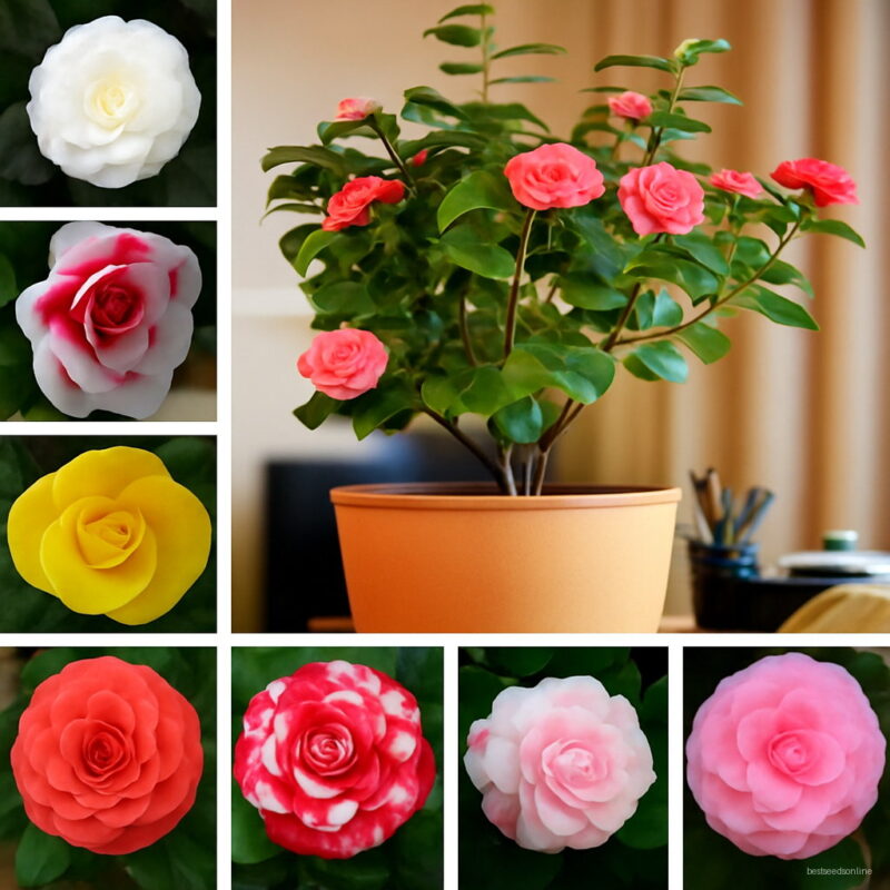 Hot 15pcs Real Common Flower Flores Mixed Color Camellia Plantas Potted Flowers Plante Bonsai Plant Home Garden Seeds