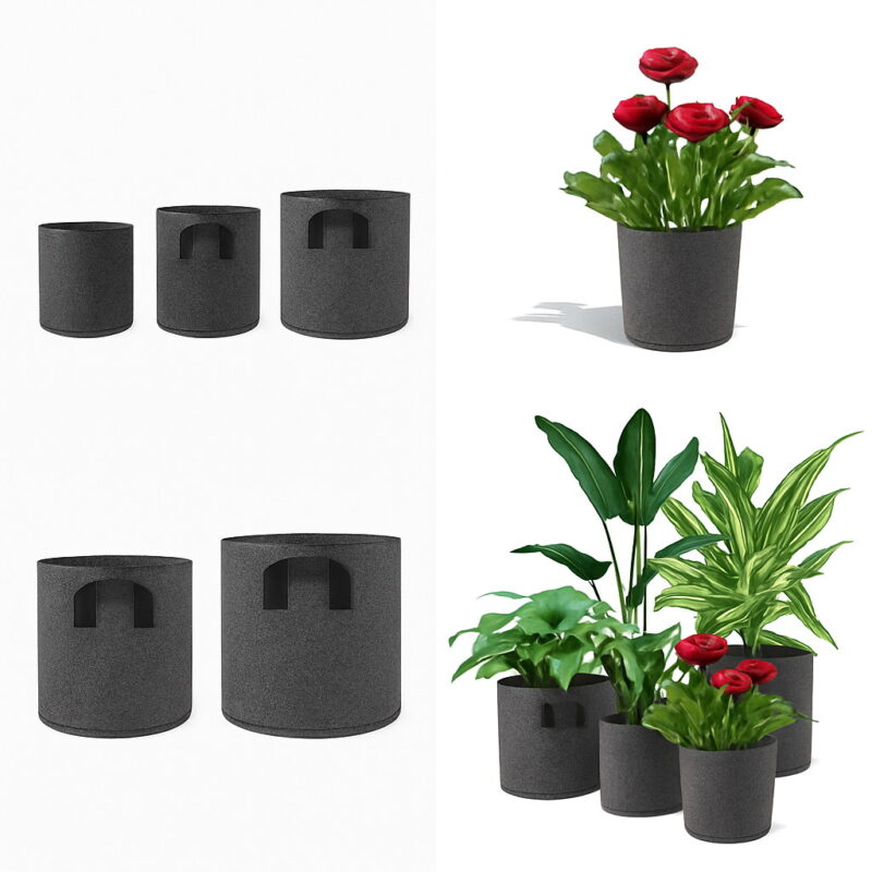 1235710 Gallon Black Felt Pots Garden Plant Grow Bag Pouch Root Container Planters
