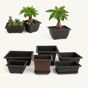 Flower Pot Imitation Balcony Square Pots Bonsai Bowl Nursery Basin Planter Rectangle