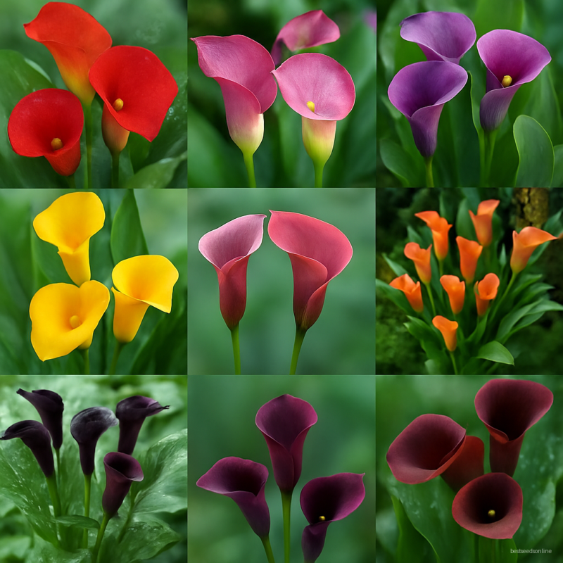 100 Pcs Bag Charming Calla Lily Diy Potted Plants Indoor Outdoor Pot Germination Rate 95% Mixed Colors Fast Growing